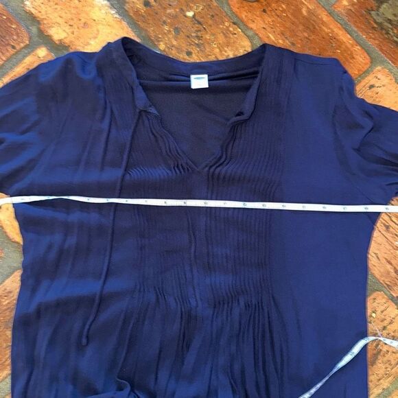 Old Navy Blue Dress Tunic Plissse Pleat - Picture 8 of 10